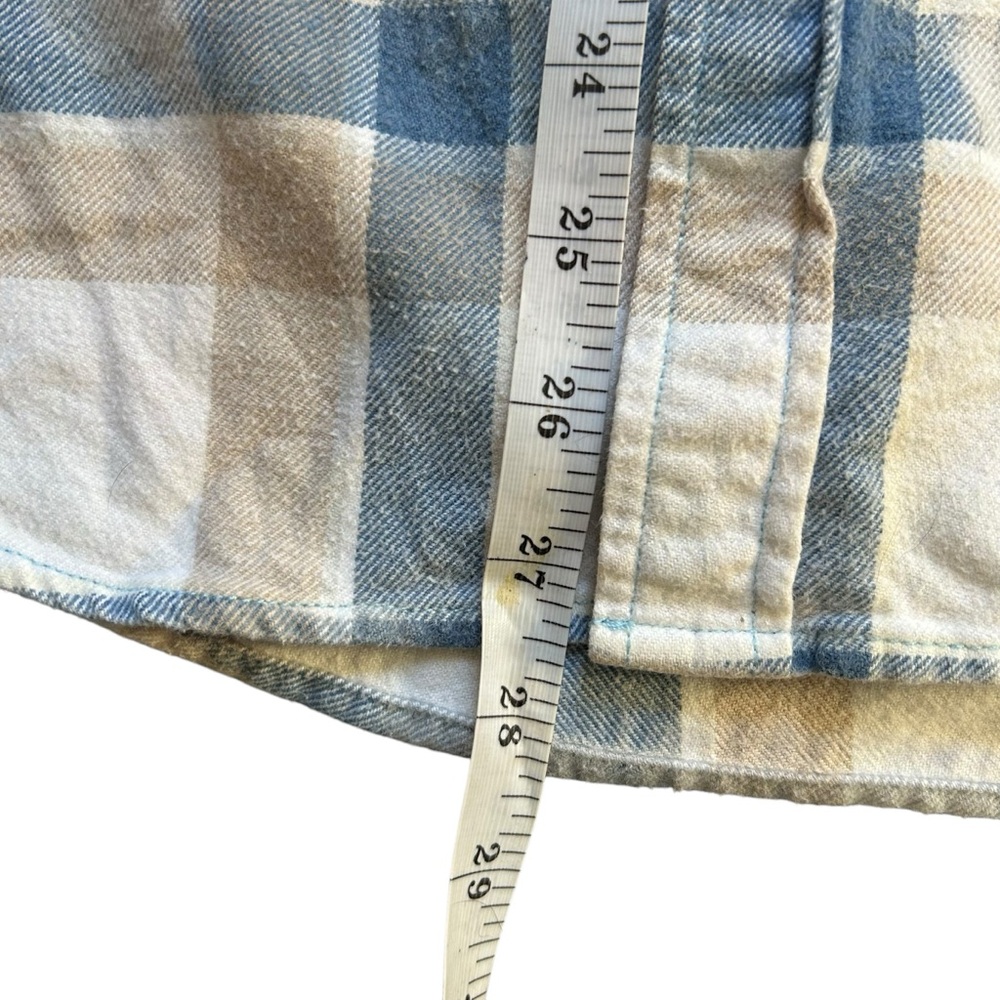 Distressed 100% Cotton Bleached Flannel Rolling Stones Print Unique Upcycled Sm - Picture 9 of 10